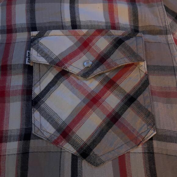 Levi's Modern Western Plaid Men's Cowboy Pearl Snap Long Sleeve Button Up Shirt - Picture 6 of 8